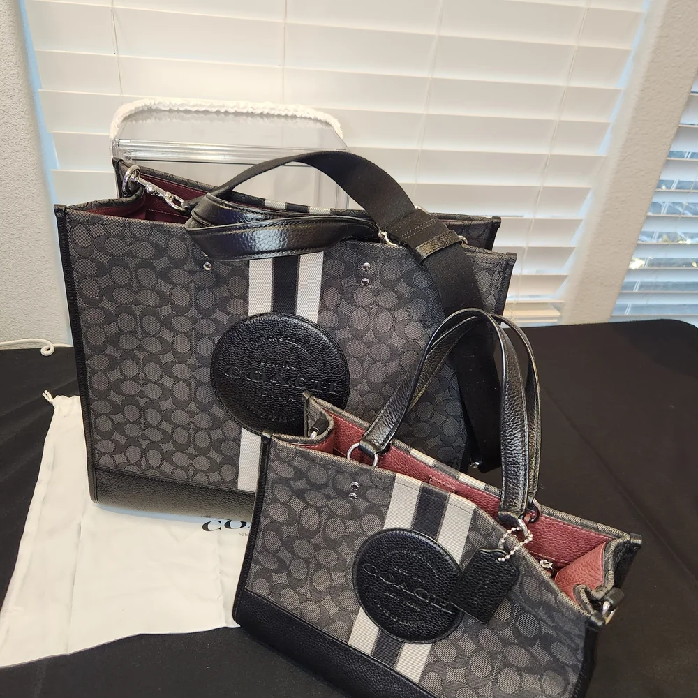 Coach Signature Black and Gray Briefcase